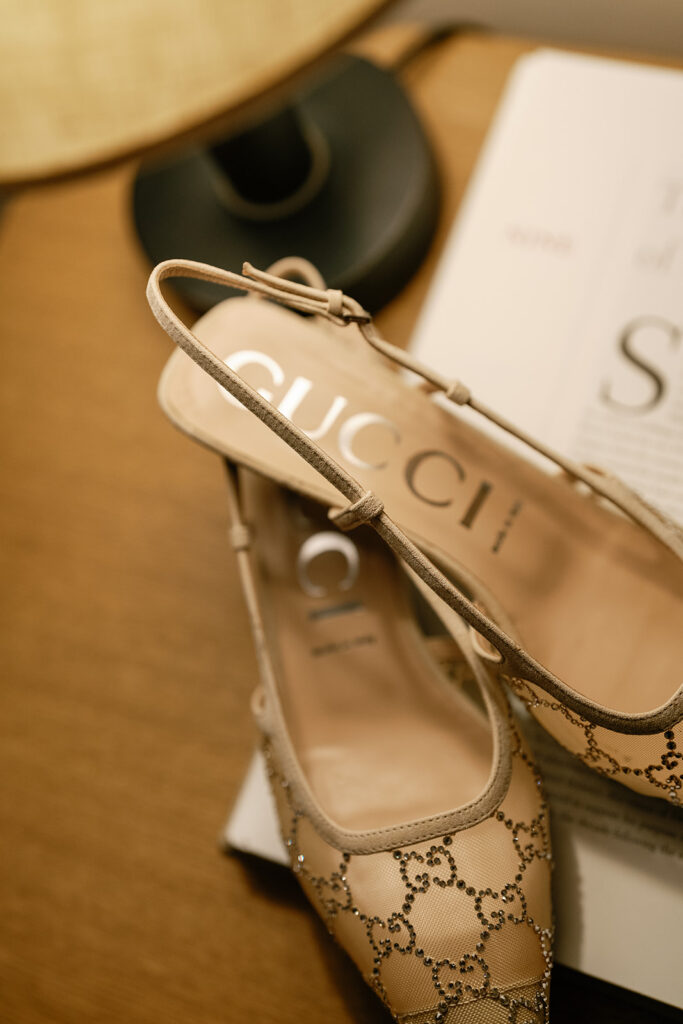 Gucci shoes for chic Detroit bride