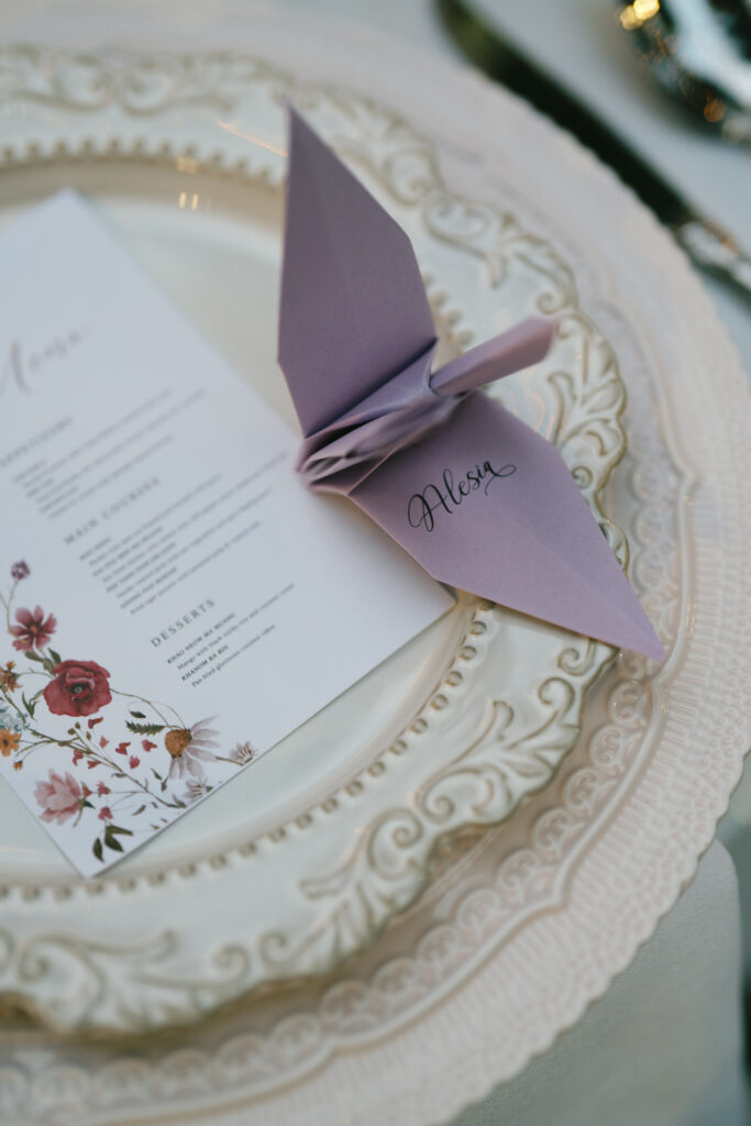 close-up of ornate place-setting