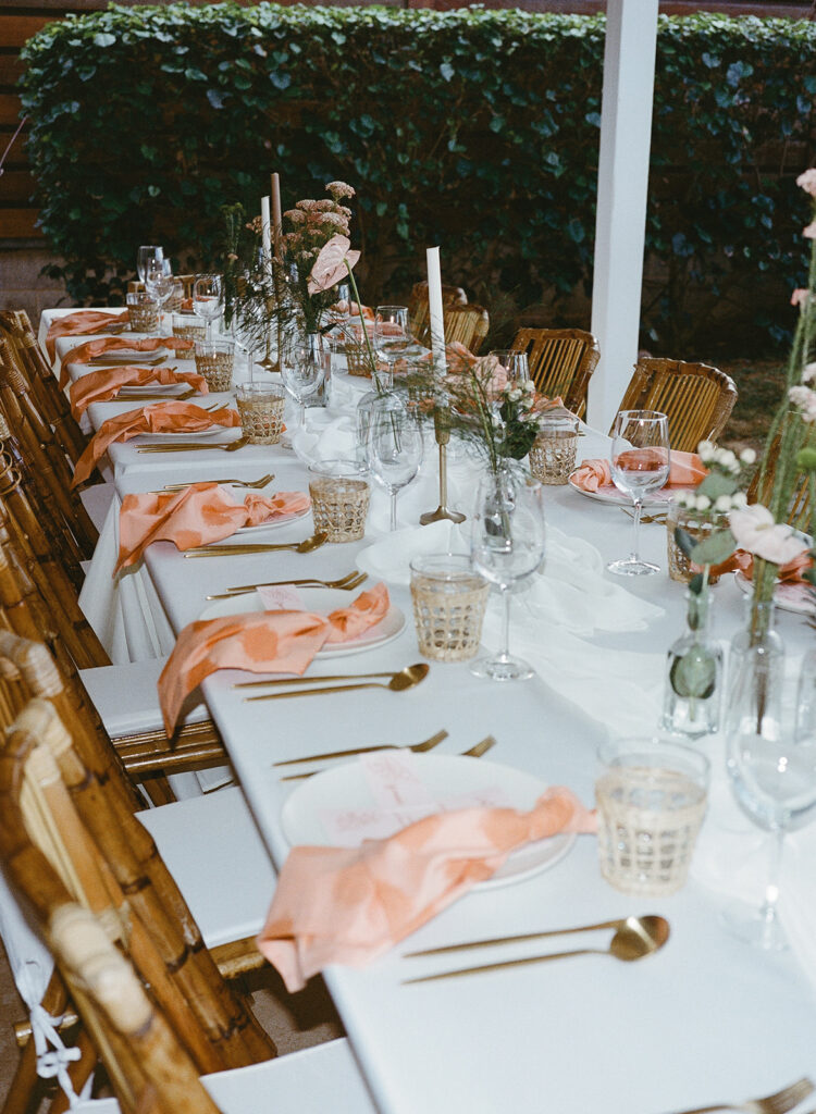 Tablescape for Oahu destination wedding welcome dinner