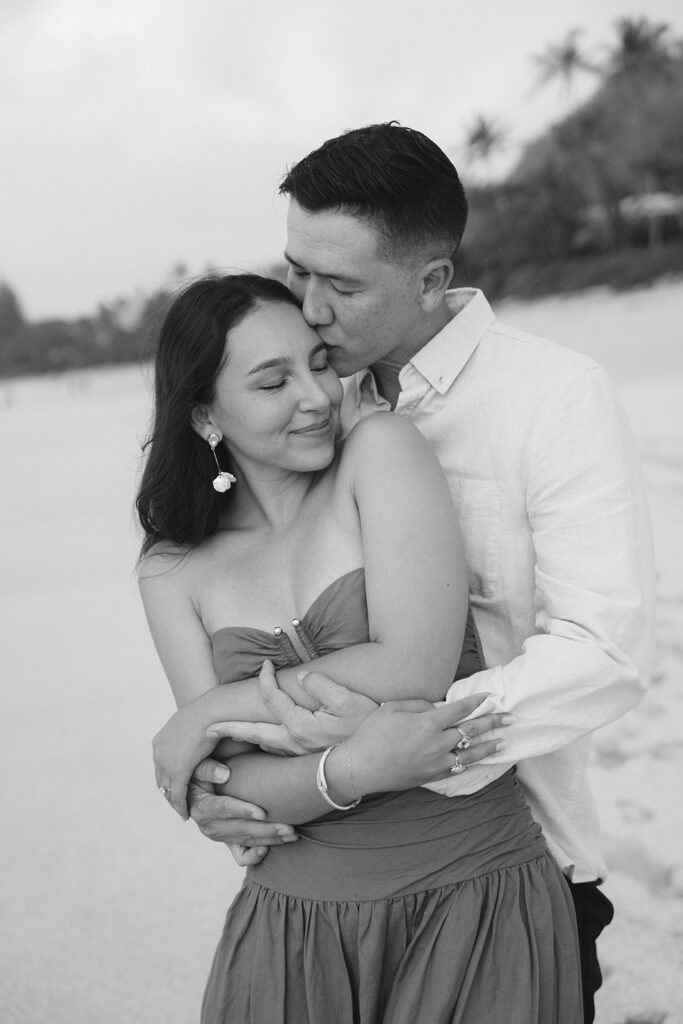 Oahu Hawaii pre-wedding couple portrait