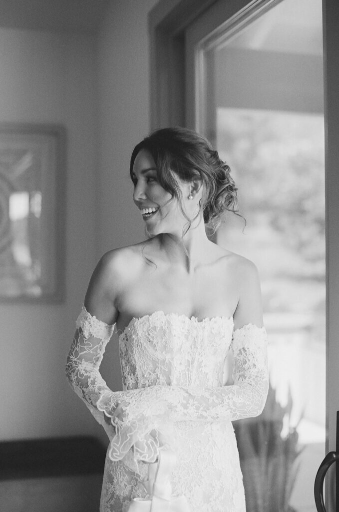 Portrait of bride before her Greengate Ranch wedding