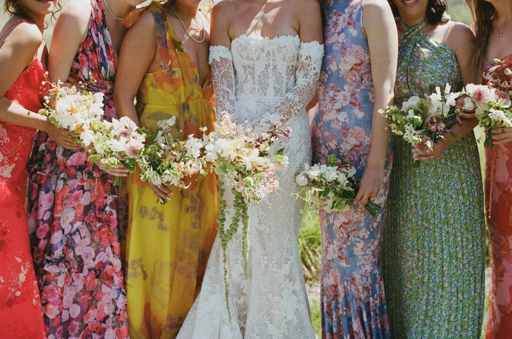 Vibrant San Luis Obispo wedding bridal party