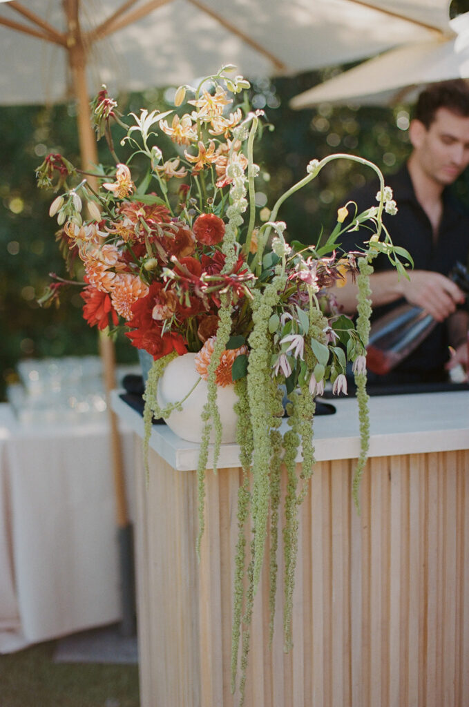 Central California wedding textured florals