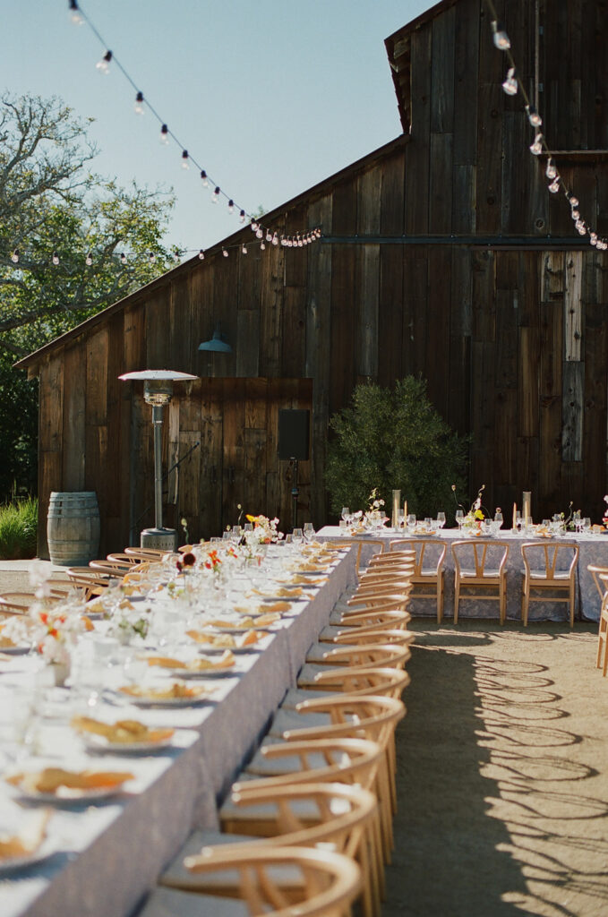 Greengate Ranch and Vineyard wedding reception tablescape