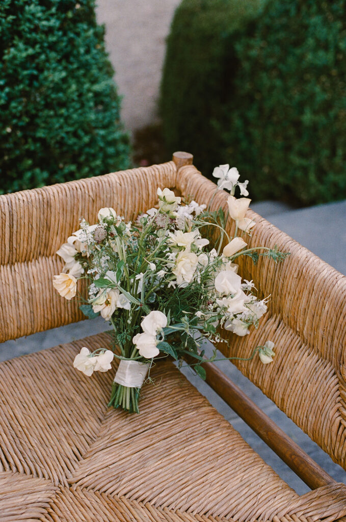 Bridal bouquet at elevated Sonoma, CA, wedding