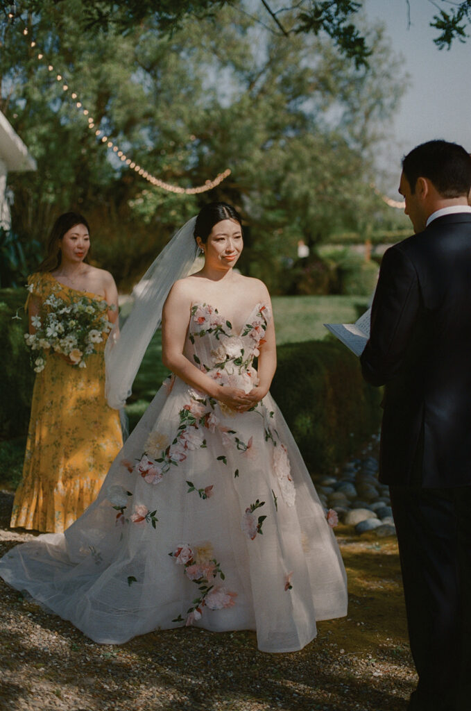 Bride and groom exchanging vows at Dalya Estate wedding