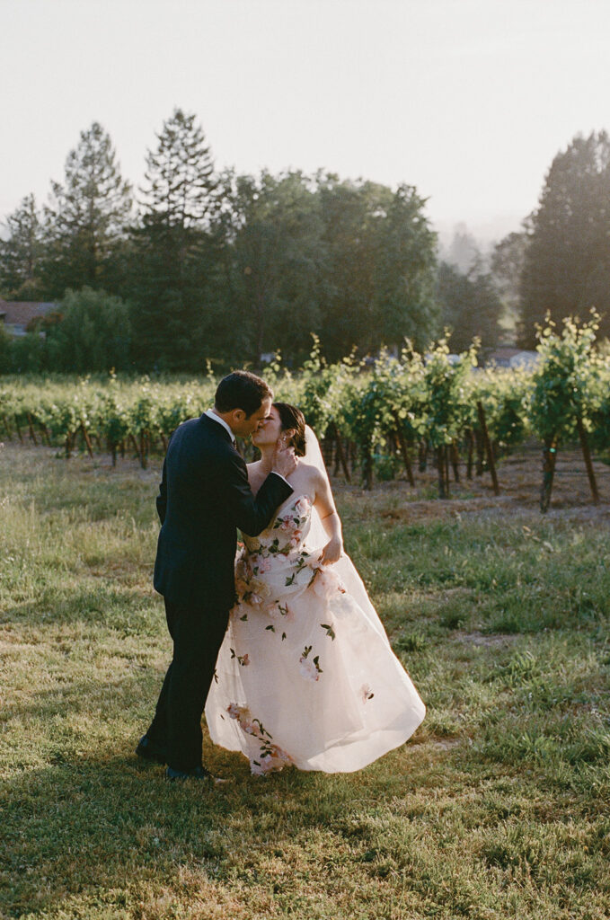 Intimate bridal portrait during elevated Sonoma, CA, wedding