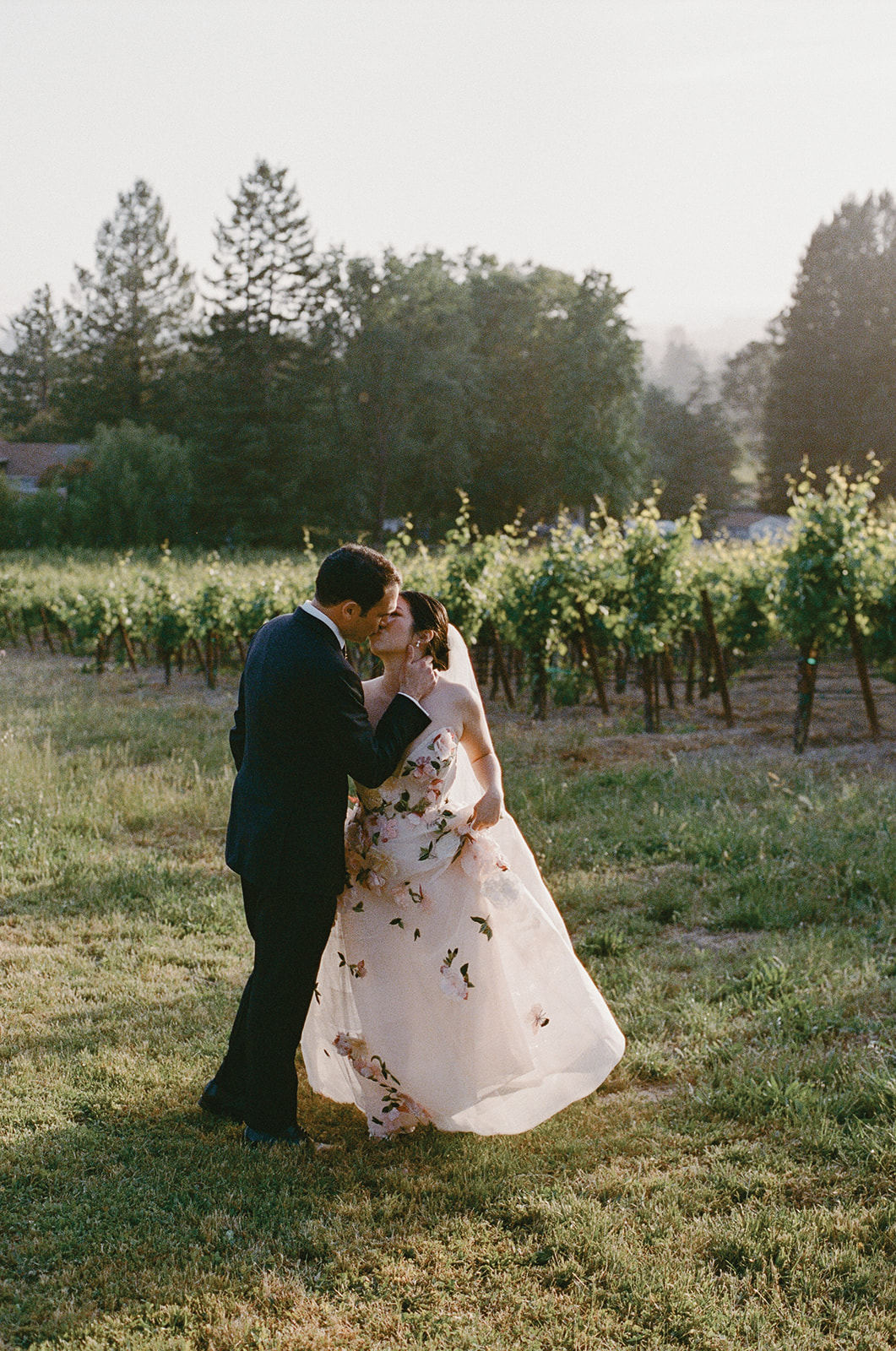 Intimate bridal portrait during elevated Sonoma, CA, wedding